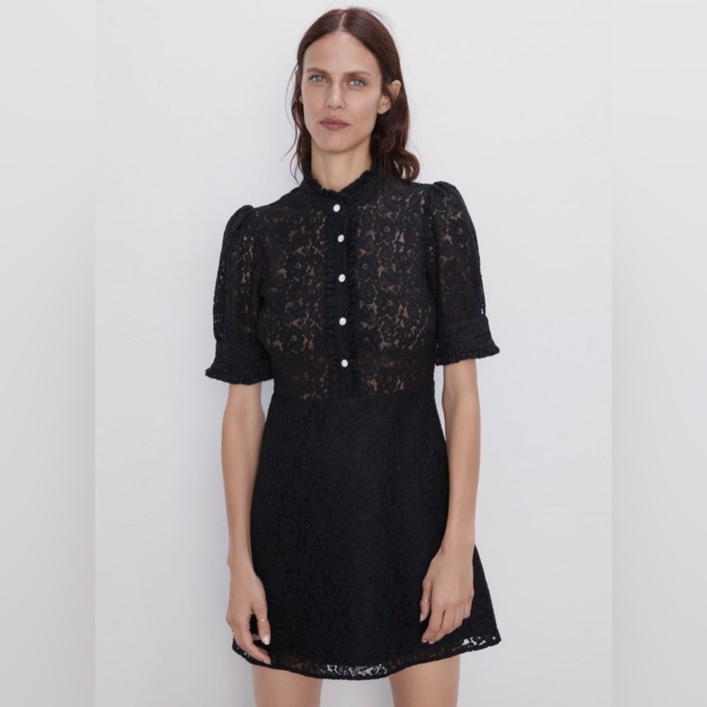 Zara black lace dress